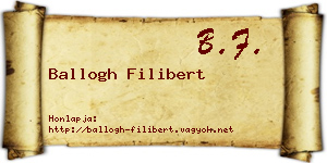 Ballogh Filibert névjegykártya